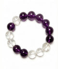 Amethyst & Clear Quartz Bead Bracelet
