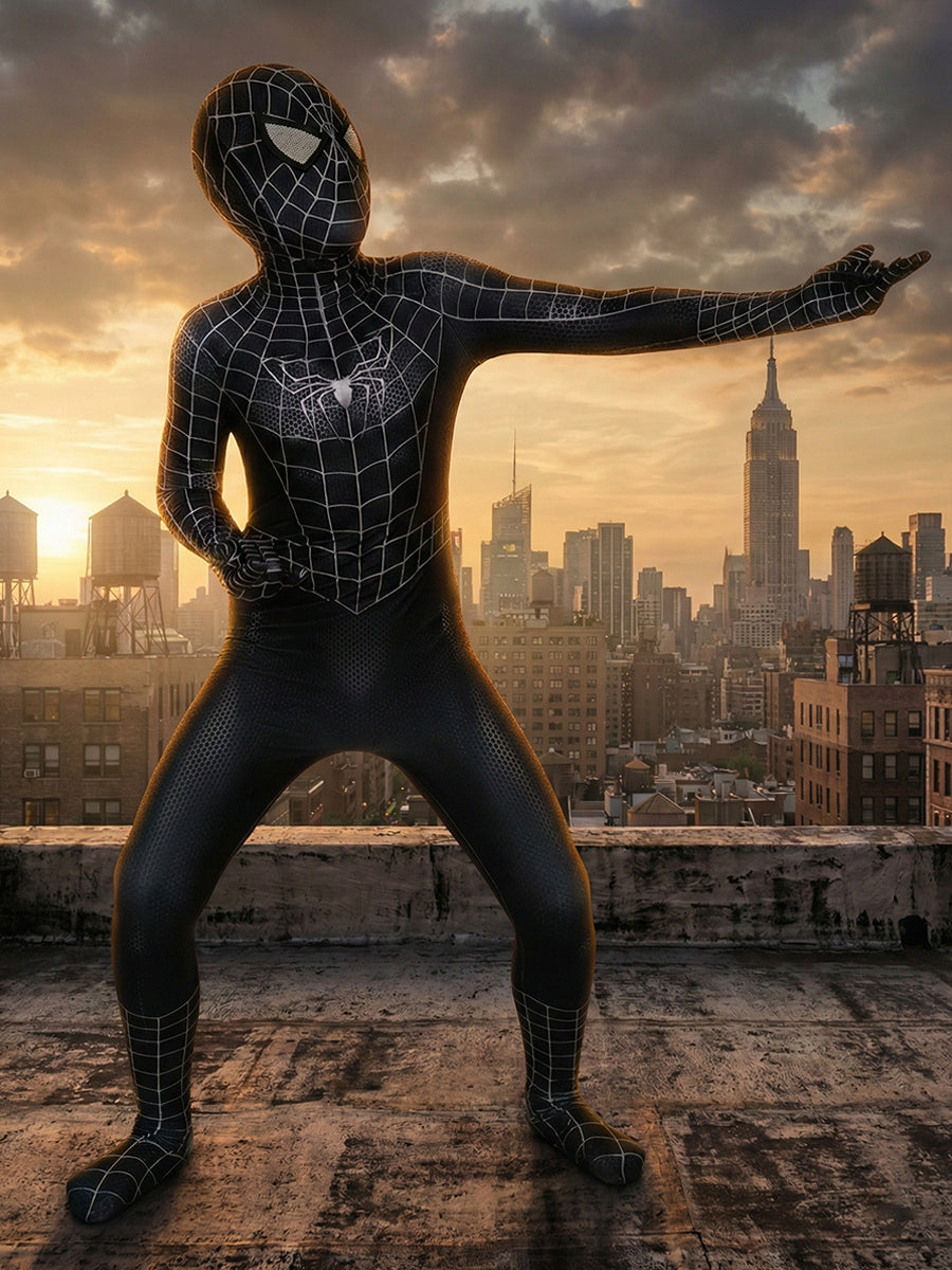 Spiderman 3 Kids Venom Sam Raimi Symbiote Cosplay Suit With Mask - view 1