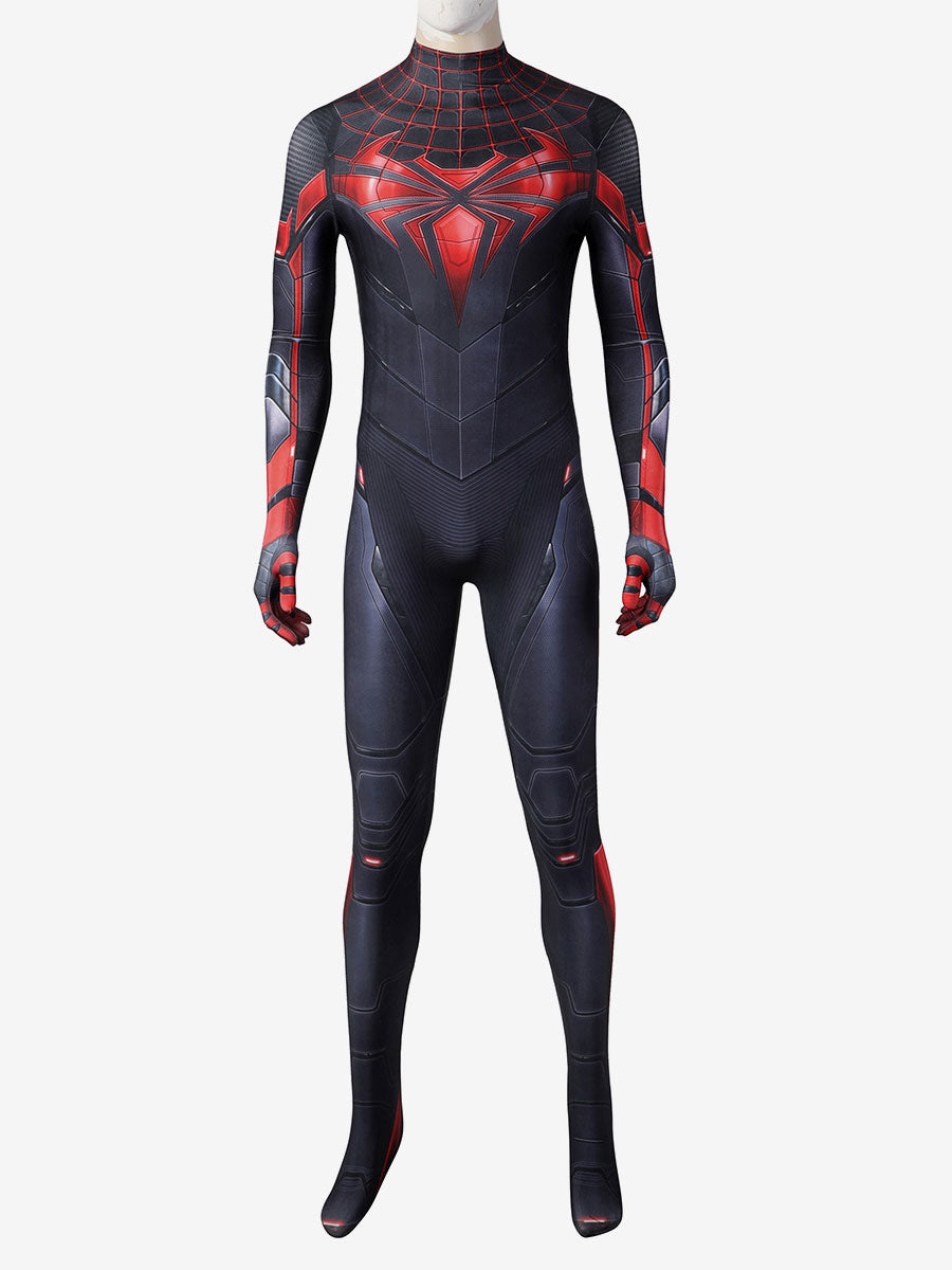 Spiderman Costume Adult Game Miles Morales Cosplay Advanced Tech Suit - view 3