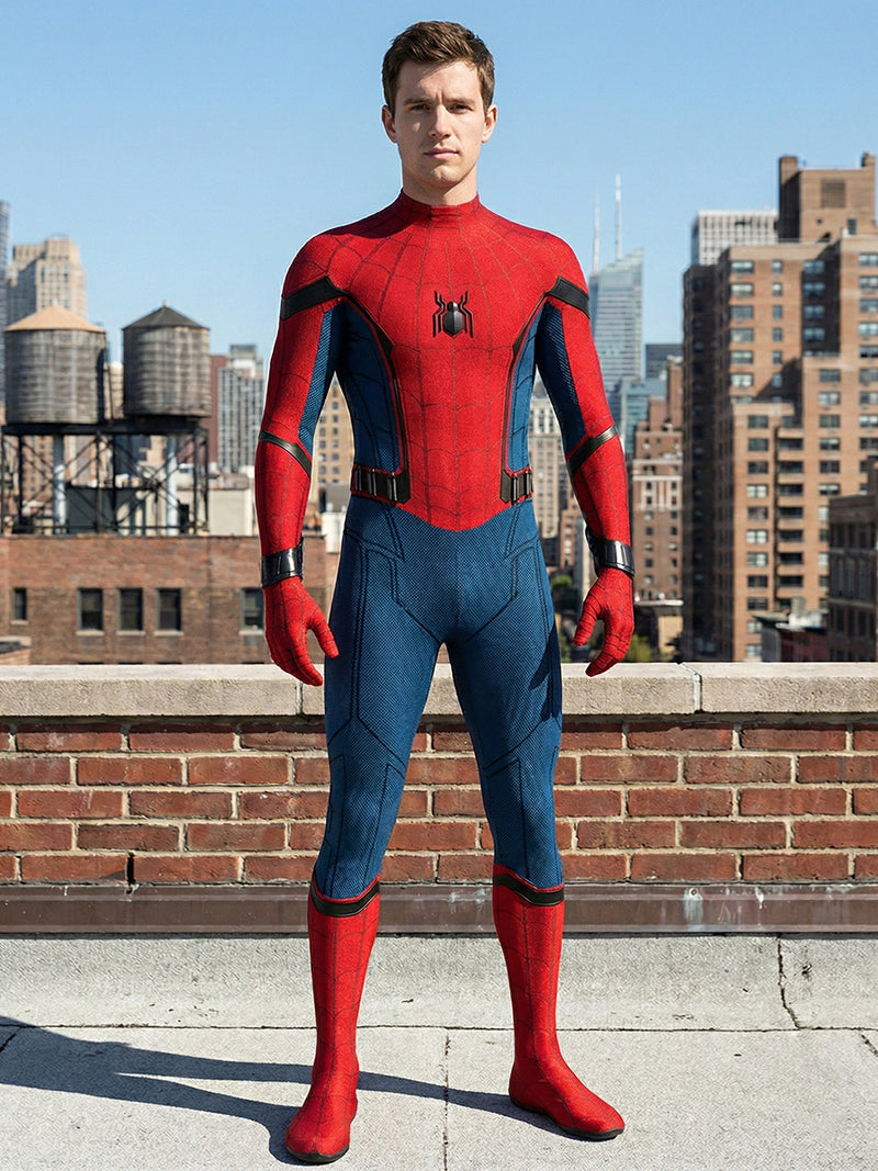 Spiderman Costume Adult Homecoming Peter Parker Cosplay Suit With Hood