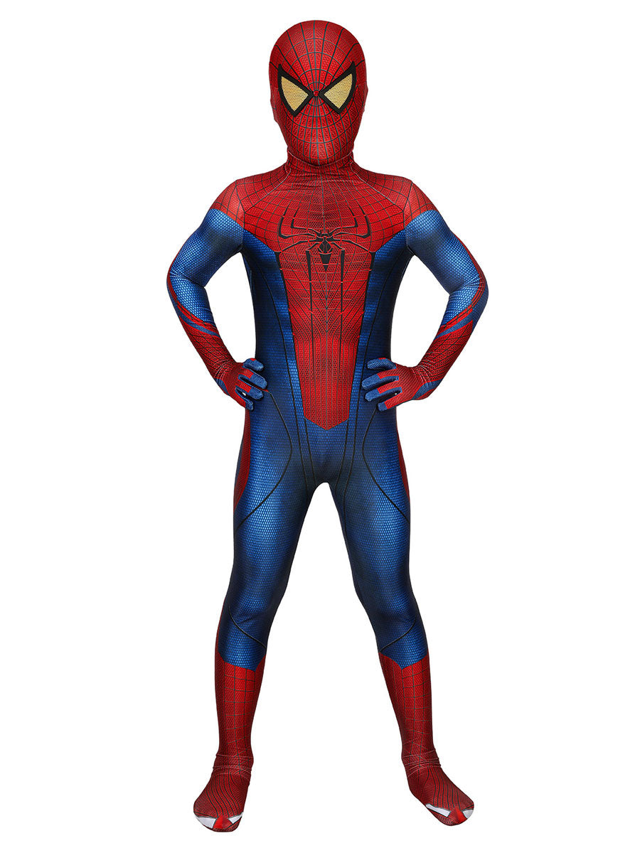 The Amazing Spider Man Kids Cosplay Red Jumpsuit Lycra Spandex Catsuits Zentai Marvel Movie Spiderman 2012 Kids Cosplay Costumes - view 1