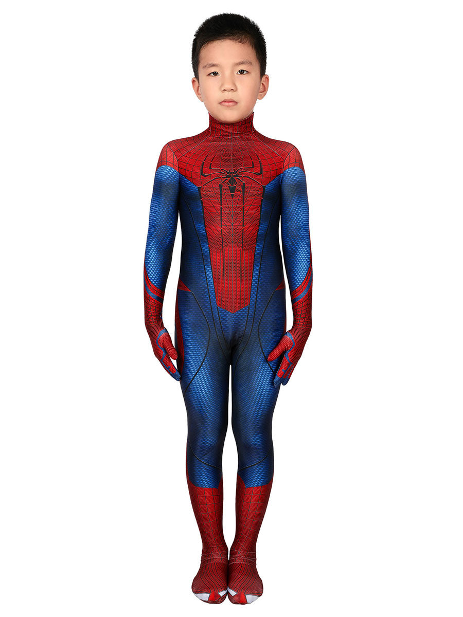 The Amazing Spider Man Kids Cosplay Red Jumpsuit Lycra Spandex Catsuits Zentai Marvel Movie Spiderman 2012 Kids Cosplay Costumes - view 3