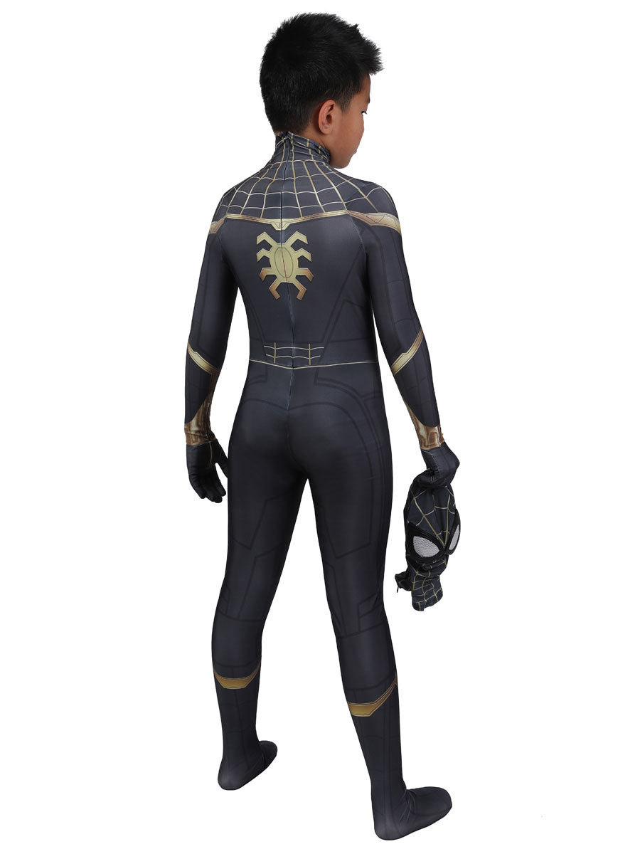 Spiderman Cosplay Jumpsuit For Kids Black Lycra Spandex Jumpsuit Marvel Film Cosplay Costume - view 2