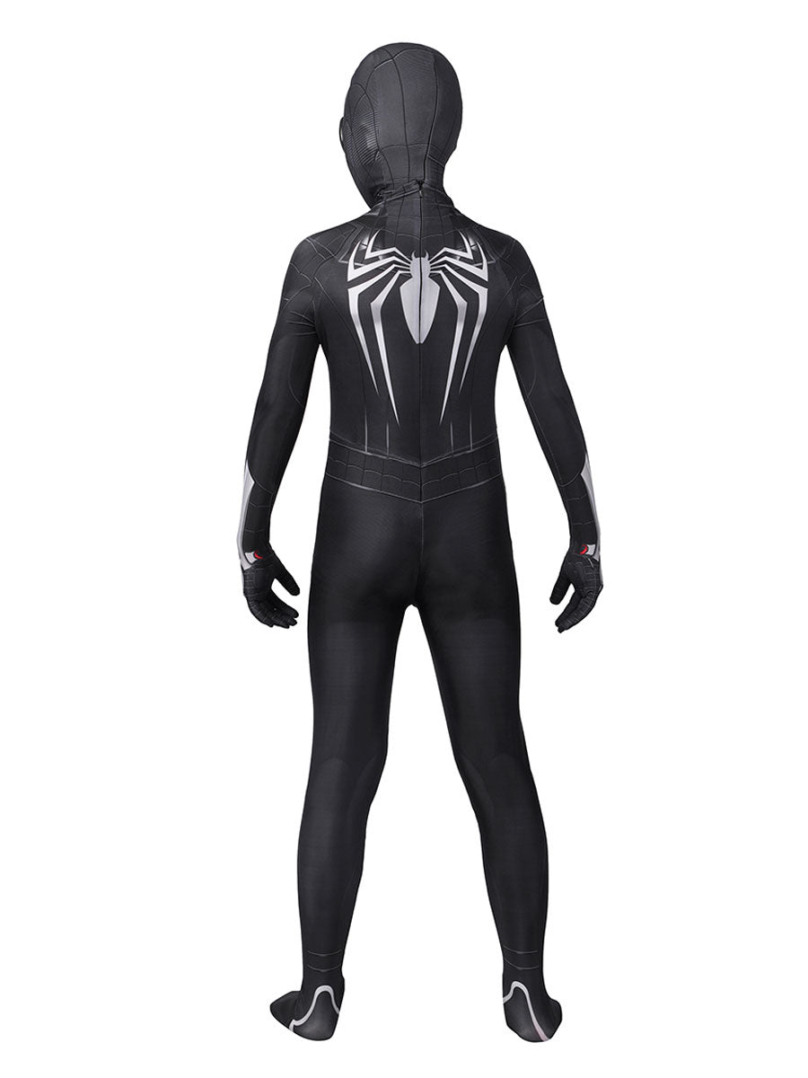Spiderman Costume Kids Symbiote Black Suit Spider-Man In Marvel's Spider Man Miles Morales PS5 Kid Cosplay Costumes - view 2