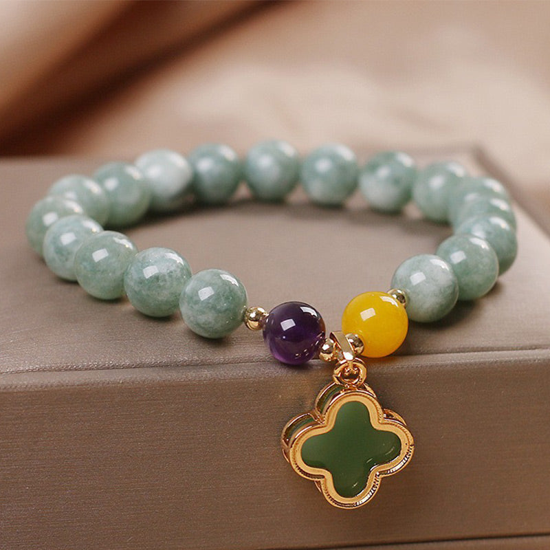 Jade Four-Leaf Clover Lucky Bracelet